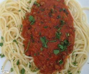 пазл Спагетти с томатным соусом